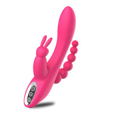 Triple Pleasure Rabbit Vibrator, vaaleanpunainen Blue Lotus hinta ja tiedot | Vibraattorit | hobbyhall.fi