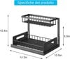 2-kerroksinen maustehylly, 36.5 x 27 x 26.5 cm, musta hinta ja tiedot | Keittiökalusteiden lisätarvikkeet | hobbyhall.fi