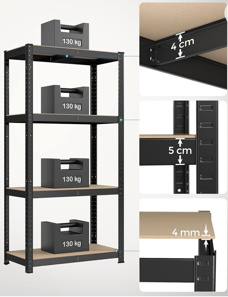 Songmics 4-kerroksiset hyllyt hinta ja tiedot | Varastohyllyt | hobbyhall.fi