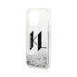 Glitter KARL LAGERFELD Logo iPhone 14 Pro Max (6,7") - Läpinäkyvä/Hopea hinta ja tiedot | Puhelimen kuoret ja kotelot | hobbyhall.fi