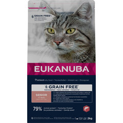 Eukanuba Grain Free Senior vanhemmille kissoille lohta, 2 kg hinta ja tiedot | Kissan kuivaruoka | hobbyhall.fi