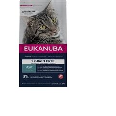 Eukanuba Grain Free Adult aikuisille kissoille lohta, 2 kg hinta ja tiedot | Kissan kuivaruoka | hobbyhall.fi