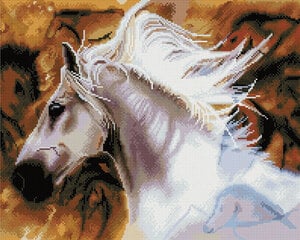 Timanttimosaiikkisetti Ipicasso White horses, 40x50 cm hinta ja tiedot | Timanttimaalaukset | hobbyhall.fi