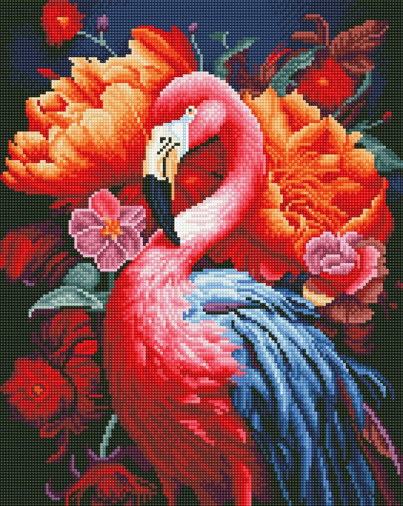 Vaaleanpunainen flamingo 40*50 cm (pyöreät timantit) hinta ja tiedot | Timanttimaalaukset | hobbyhall.fi