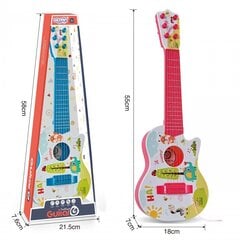 Lasten akustinen kitara 55 cm, punainen, Woopie hinta ja tiedot | Kehittävät lelut | hobbyhall.fi