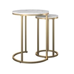 CosmoLiving Amelia Nesting Tables, White Marble hinta ja tiedot | Sohvapöydät | hobbyhall.fi