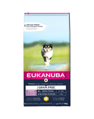 Eukanuba Puppy Grain Free L ravinto isojen rotujen pennuille kanan kanssa, 3 kg hinta ja tiedot | Eukanuba Lemmikit | hobbyhall.fi