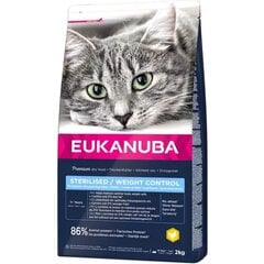 Eukanuba aikuisille steriloiduille kissoille, kanaa, 2 kg hinta ja tiedot | Kissan kuivaruoka | hobbyhall.fi