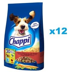 Chappi aikuisille koirille, naudanlihaa, 12x500 g hinta ja tiedot | Koiran kuivaruoka | hobbyhall.fi