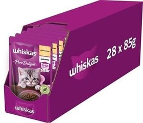Whiskas Junior ravinto nuorille kissanpennuille kanan kanssa, 28x85 g hinta ja tiedot | Kissanruoka | hobbyhall.fi