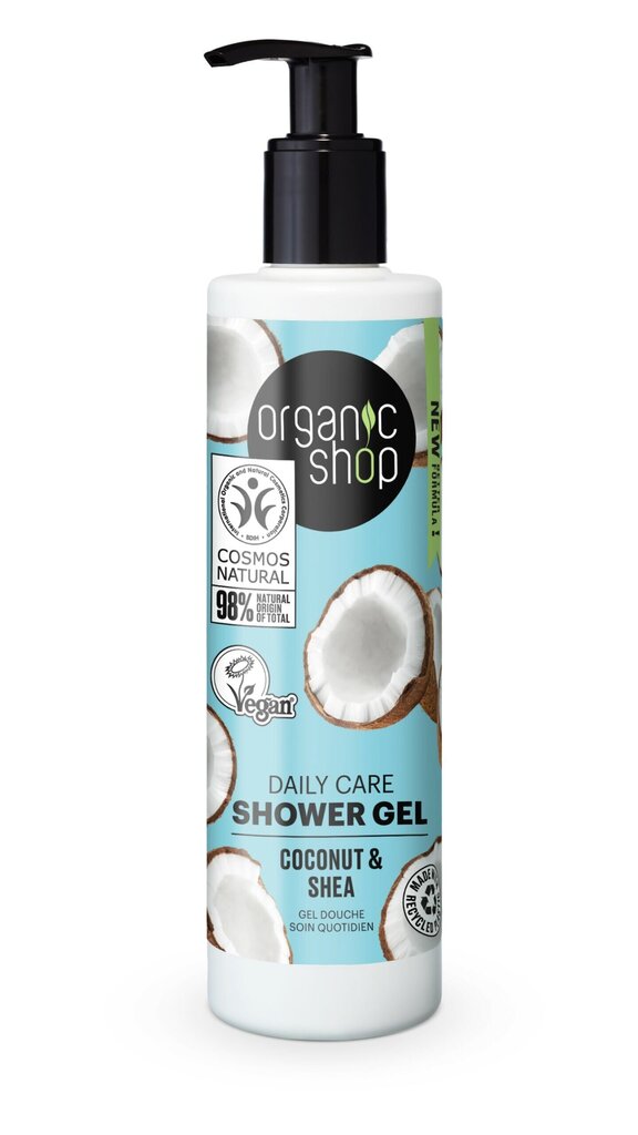 Suihkugeeli Organic Shop Coconut and Shea, 280 ml hinta ja tiedot | Suihkusaippuat ja suihkugeelit | hobbyhall.fi