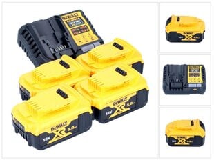 DeWalt DCB 1104 P4 lataussarja 12 V / 18 V 4x akut 5,0 Ah + DCB 1104 laturi hinta ja tiedot | Akkuporakoneet ja ruuvinvääntimet | hobbyhall.fi