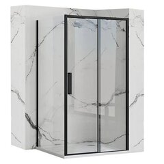 Rea Rapid Slide -suihkukaappi, musta, 140x80 cm hinta ja tiedot | Suihkuseinät ja -ovet | hobbyhall.fi