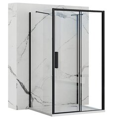 Rea Rapid Slide II -suihkukaappi, musta, 100x90 cm hinta ja tiedot | Suihkuseinät ja -ovet | hobbyhall.fi