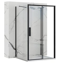Rea Rapid Slide II -suihkukaappi, musta, 140x90 cm hinta ja tiedot | Suihkuseinät ja -ovet | hobbyhall.fi