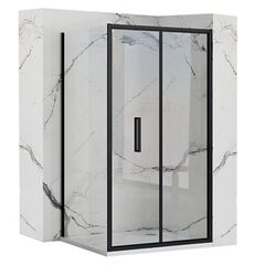 Rea Rapid Fold -suihkukaappi, musta, 80x90 cm hinta ja tiedot | Suihkuseinät ja -ovet | hobbyhall.fi