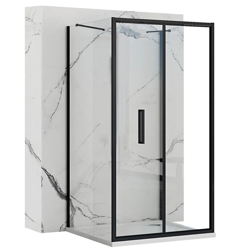 Rea Rapid Fold II -suihkukaappi, musta, 90x90 cm hinta ja tiedot | Suihkuseinät ja -ovet | hobbyhall.fi