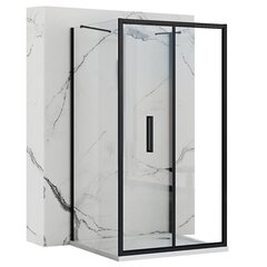 Rea Rapid Fold II -suihkukaappi, musta, 100x90 cm hinta ja tiedot | Suihkuseinät ja -ovet | hobbyhall.fi