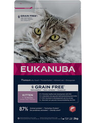Eukanuba Grain Free Kitten lohella kissanpennuille, 2 kg hinta ja tiedot | Kissan kuivaruoka | hobbyhall.fi
