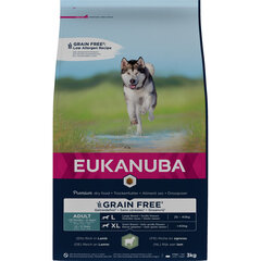 Eukanuba Grain Free L lammasta aikuisille suurirotuisille koirille, 3 kg hinta ja tiedot | Koiran kuivaruoka | hobbyhall.fi