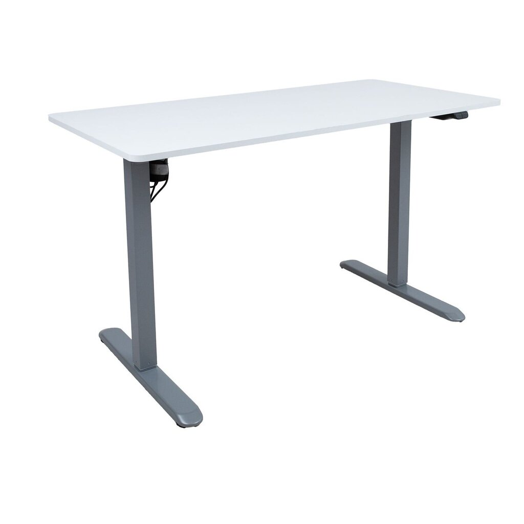 Työpöytä ERGO LIGHT 1 moottorilla 120x60cm, hopeanharmaa/valkoinen hinta ja tiedot | Tietokonepöydät ja työpöydät | hobbyhall.fi