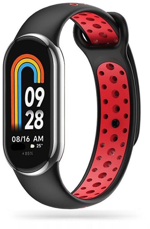 Tech-Protect kellon hihna SoftBand Xiaomi Smart Band 8, musta/punainen hinta ja tiedot | Älykellojen ja aktiivisuusrannekkeiden lisätarvikkeet | hobbyhall.fi