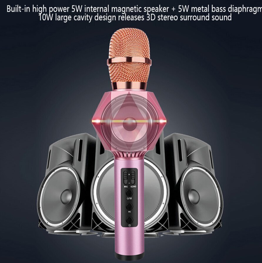 Langaton DIAMOND K7 Bluetooth-karaoke-mikrofoni hinta ja tiedot | Mikrofonit | hobbyhall.fi