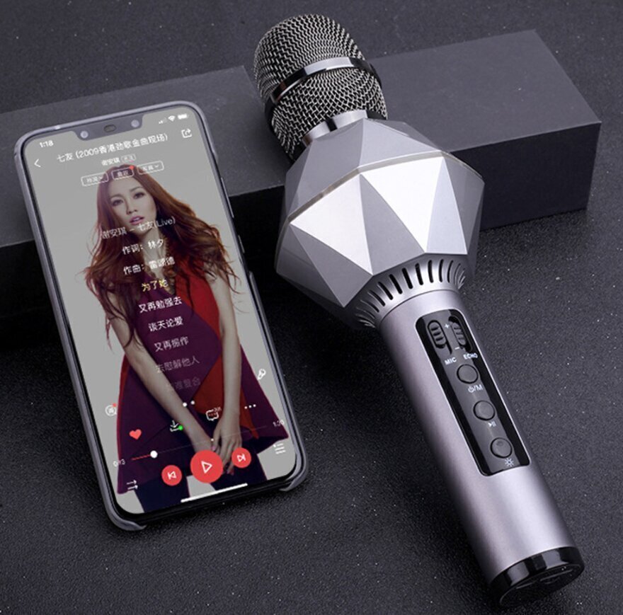 Langaton DIAMOND K7 Bluetooth-karaoke-mikrofoni hinta ja tiedot | Mikrofonit | hobbyhall.fi