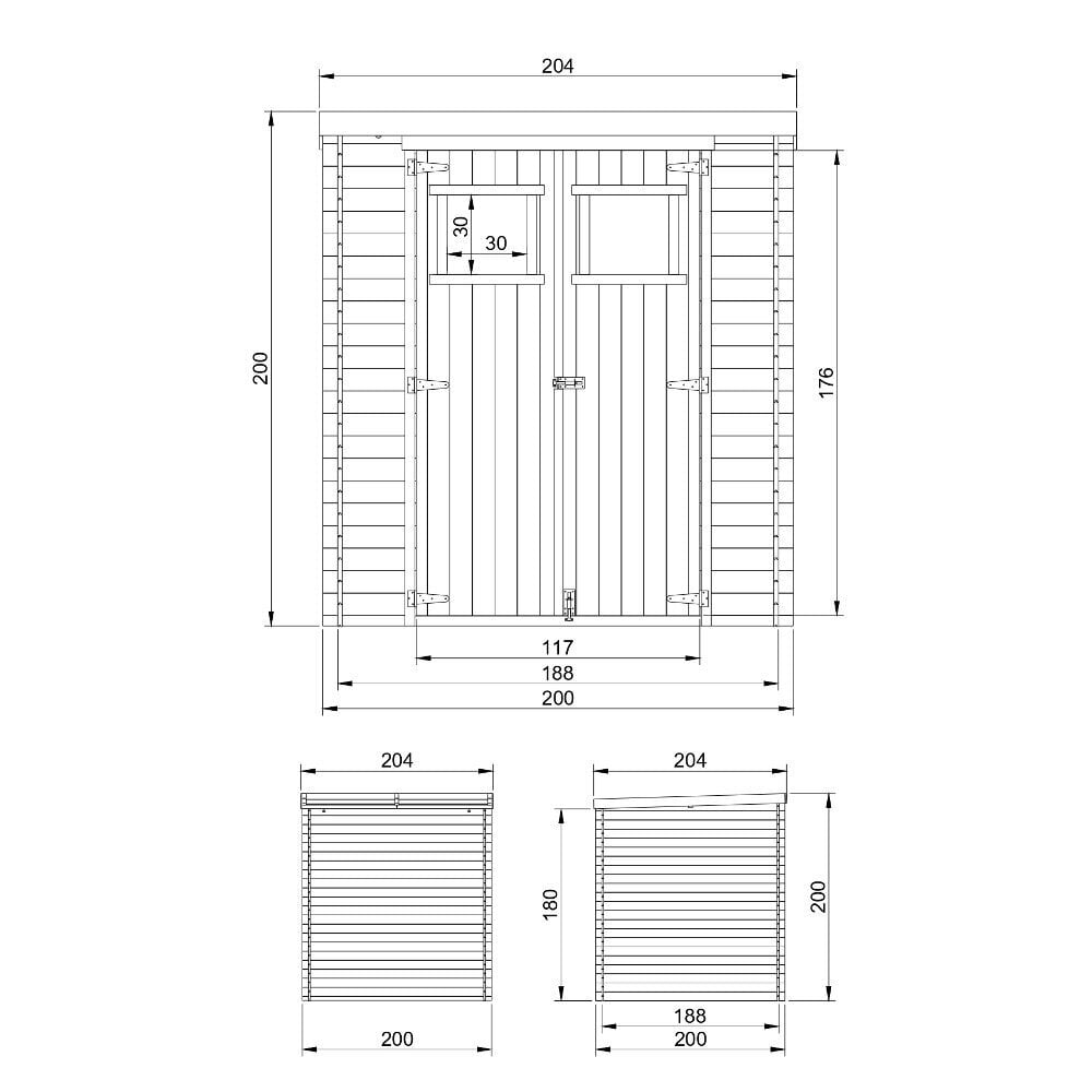 Puinen puutarhavaja Timbela M309 + lattia H200 x 204 x 204 cm / 3.53 m2 hinta ja tiedot | Piharakennukset | hobbyhall.fi