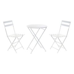 Pöytäsetti 2 tuolilla DKD Home Decor Valkoinen Metalli (3 osaa) hinta ja tiedot | Ruokailuryhmät | hobbyhall.fi