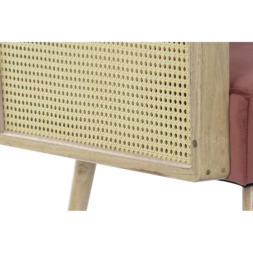 Nojatuoli DKD Home Decor Pinkki Polyesteri Rottinki (66 x 64 x 79 cm) hinta ja tiedot | Ruokapöydän tuolit | hobbyhall.fi