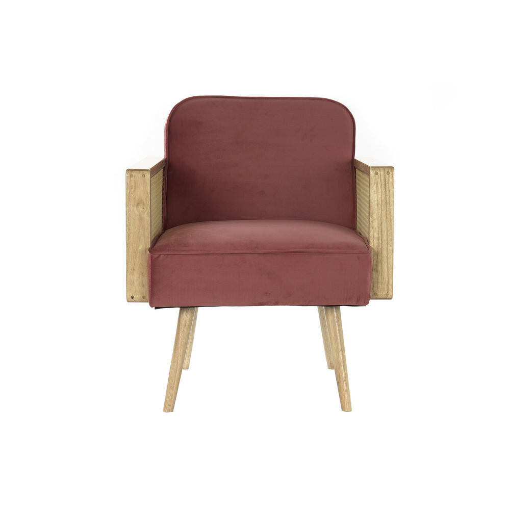 Nojatuoli DKD Home Decor Pinkki Polyesteri Rottinki (66 x 64 x 79 cm) hinta ja tiedot | Ruokapöydän tuolit | hobbyhall.fi