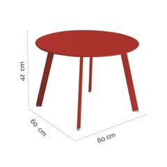 Sivupöytä Marzia 60 x 60 x 42 cm Punainen Teräs hinta ja tiedot | Puutarhapöydät | hobbyhall.fi