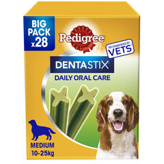 Pedigree DentaStix Daily Fresh kanalla keskikokoisille koirille, 28x180 g hinta ja tiedot | Koiran herkut | hobbyhall.fi