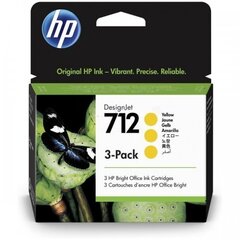 HP Ink No.712 Yellow tri-pack (3ED79A) hinta ja tiedot | Mustekasetit | hobbyhall.fi