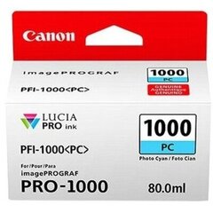 Canon PFI-1000PC (0550C001) Original Photo, Cyan hinta ja tiedot | Mustekasetit | hobbyhall.fi