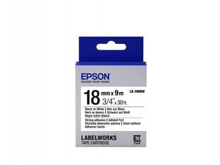 Epson Label Cartridge LK-5WBW Strong Adhesive Black on White 18mm (9m) hinta ja tiedot | Mustekasetit | hobbyhall.fi