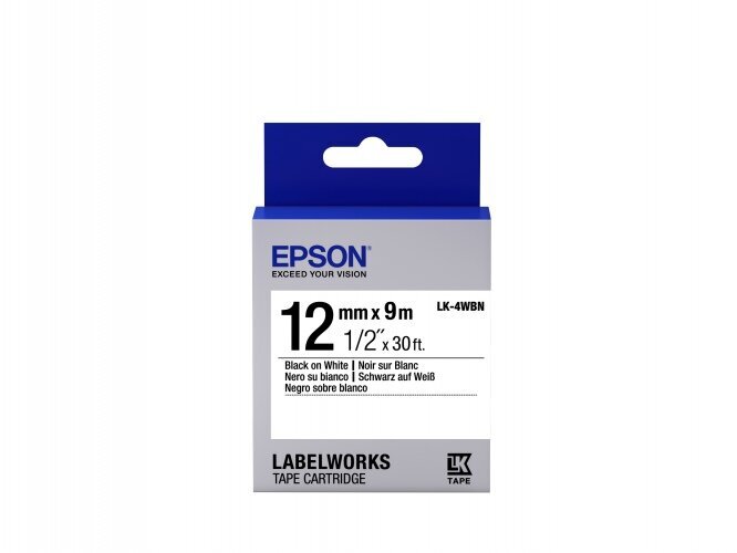 Epson Label Cartridge LK-4WBN Standard glue Black on White 12mm (9m)