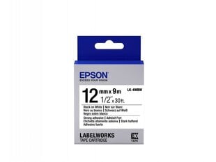 Epson Label Cartridge LK-4WBW Strong Adhesive Black on White 12mm (9m) hinta ja tiedot | Mustekasetit | hobbyhall.fi