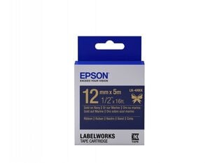 Epson Label Cartridge Satin Ribbon LK-4HKK Gold on Navy 12mm (5m) hinta ja tiedot | Mustekasetit | hobbyhall.fi