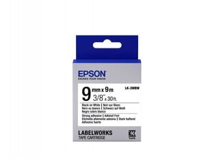 Epson Label Cartridge LK-3WBW Strong Adhesive Black on White 9mm (9m) hinta ja tiedot | Mustekasetit | hobbyhall.fi