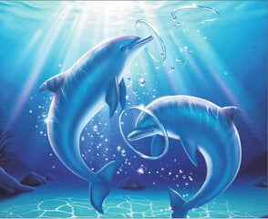 Timanttimosaiikki Varvikas - Playing Dolphins LG223e 40x50 cm hinta ja tiedot | Timanttimaalaukset | hobbyhall.fi