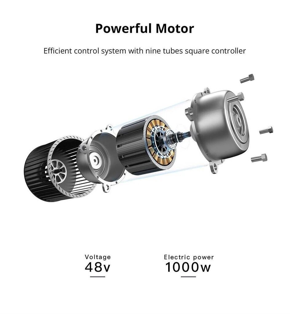 Sähköpyörä Bezior XF001, 20", Fat Tire, musta, 1000W, 12,5Ah hinta ja tiedot | Sähköpyörät | hobbyhall.fi