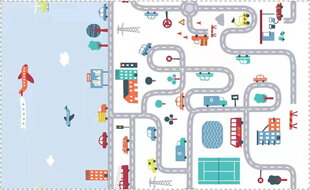 Taitettava leikkimatto Bocioland City, 150x200 cm hinta ja tiedot | Bocioland Lapset | hobbyhall.fi