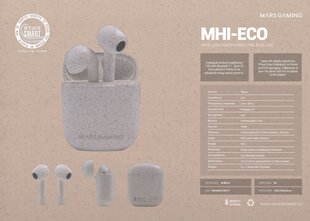 Mars Gaming MHI-ECO Environmentally Friendly Wireless TWS Headset hinta ja tiedot | Mars Gaming Puhelimet, älylaitteet ja kamerat | hobbyhall.fi