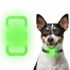 Silikoni Airtag pidike kissan tai koiran kaulapantaan, hehkuu pimeässä (vihreä) hinta ja tiedot | Koiran valjaat ja kaulapannat | hobbyhall.fi