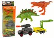 Dinosaurus ja auto ja perävaunu setti, harmaa hinta ja tiedot | Poikien lelut | hobbyhall.fi