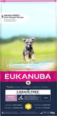 Eukanuba Grain Free Puppy pienille/keskikokoisille pennuille kanan kanssa, 12 kg hinta ja tiedot | Eukanuba Lemmikit | hobbyhall.fi