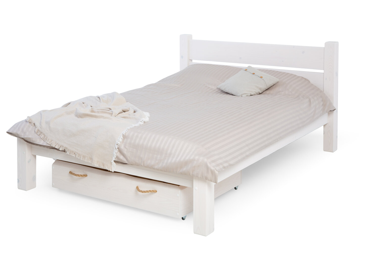 Massiivipuinen sänky 006 100x200 valkoinen hinta ja tiedot | Sängyt | hobbyhall.fi