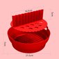 Kokoontaittuva silikonimuotti väliseinällä Duravire airfryeriin, punainen, halkaisija 20cm x 7cm, 1 kpl. hinta ja tiedot | Uunivuoat ja leivontavälineet | hobbyhall.fi
